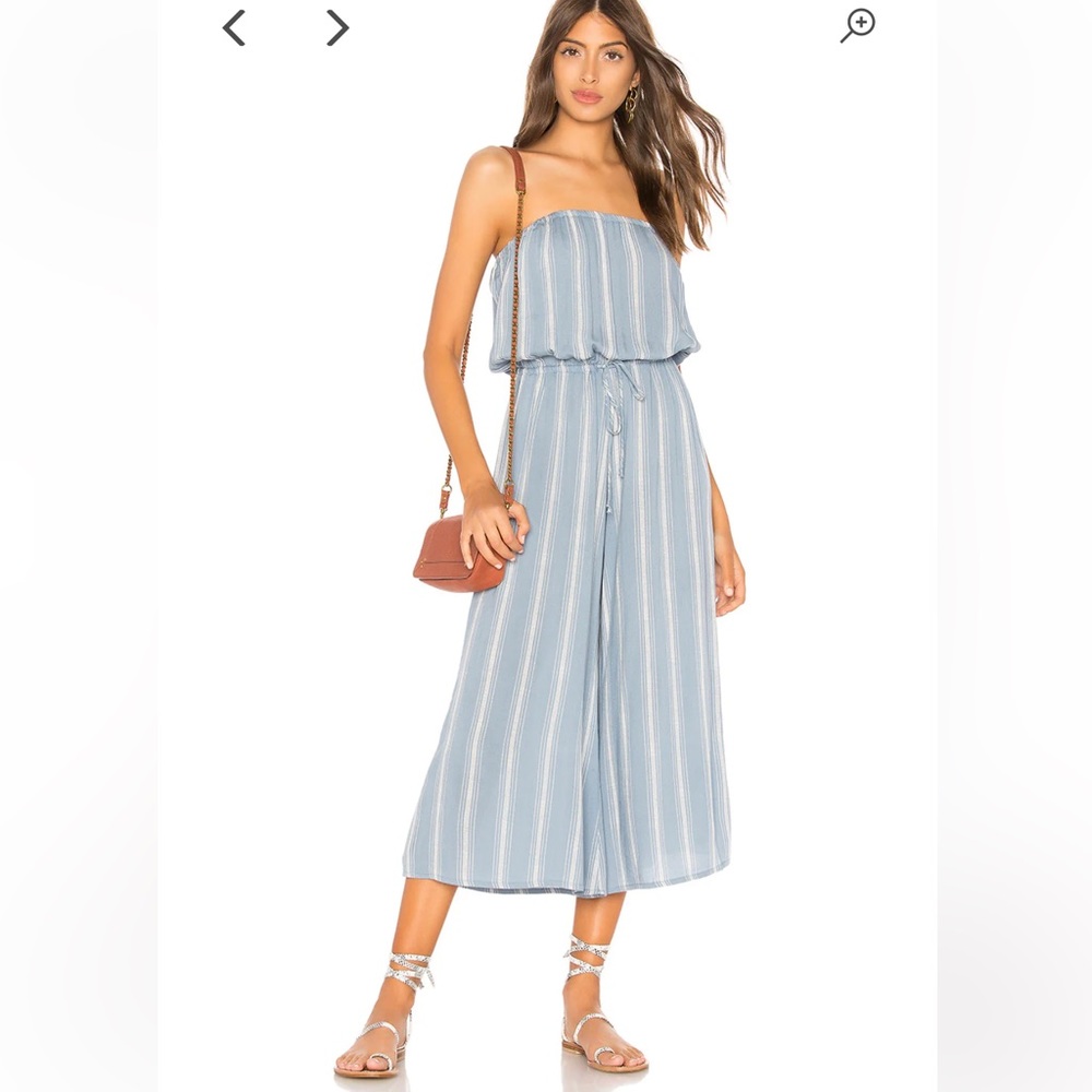 Blue Life Strapless Bell jumpsuit.